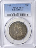 1836/1336 BUST HALF - LETTERED EDGE - PCGS XF40