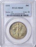 1935 WALKING LIBERTY HALF - PCGS MS65 - TONED