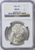 1884 MORGAN DOLLAR - NGC MS62