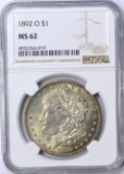 1892-O MORGAN DOLLAR - NGC MS62