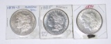 THREE (3) MORGAN DOLLARS - 1879-S, 1885, 1890