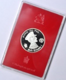 ETHIOPIA - 1972 PROOF HAILE SELASSIE FIVE DOLLAR SILVER COIN in HOLDER