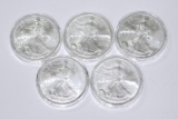 FIVE (5) 2006 UNCIRCULATED SILVER EAGLES in AIR-TITES