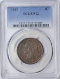 1841 LARGE CENT - PCGS F12