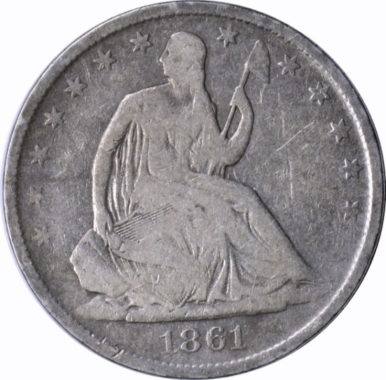 1861-O SEATED LIBERTY HALF