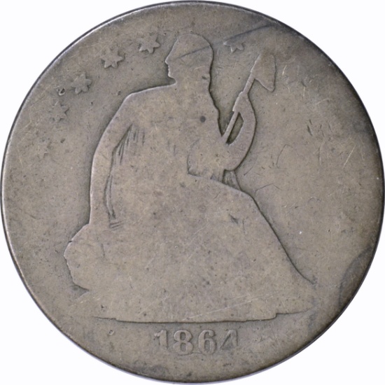 1864-S SEATED LIBERTY HALF