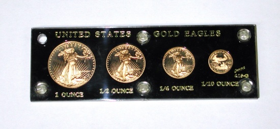 1986 FOUR-COIN PROOF GOLD EAGLE SET - 1.85 TROY OUNCES