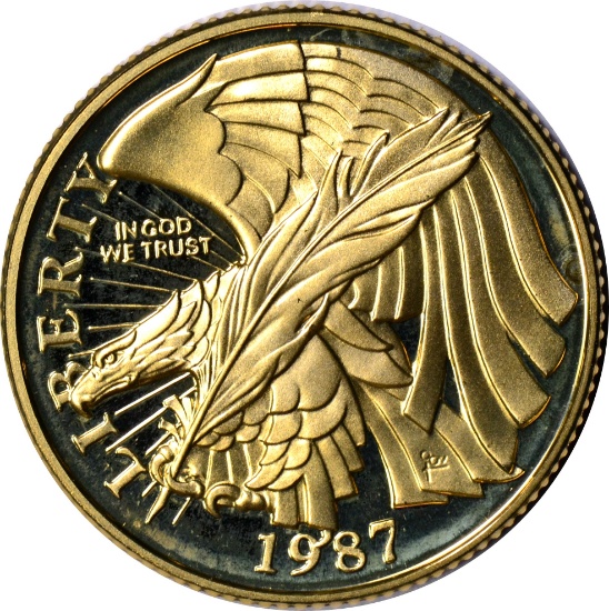 1987 CONSTITUTION $5 GOLD PIECE - PROOF