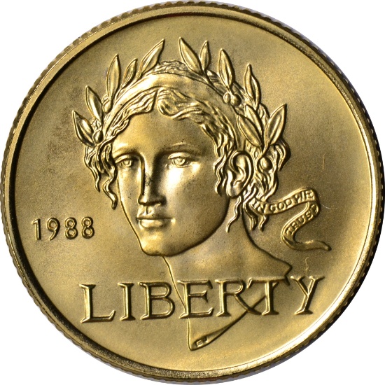 1988 OLYMPIC $5 GOLD PIECE - UNCIRCULATED