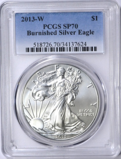 2013-W BURNISHED SILVER EAGLE - PCGS SP70