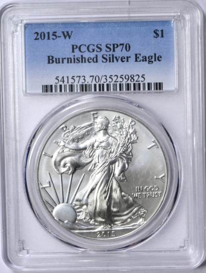 2015-W BURNISHED SILVER EAGLE - PCGS SP70