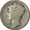 1921 MERCURY DIME - AG DETAILS BENT