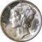 1937 MERCURY DIME - UNCIRCULATED with FULL BANDS