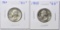 TWO (2) COUNTERSTAMPED SILVER WASHINGTON QUARTERS