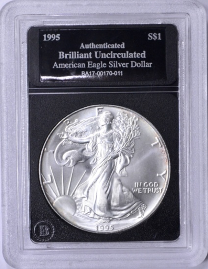 1995 UNCIRCULATED SILVER EAGLE in HOLDER