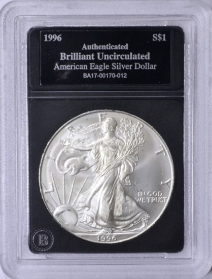 1996 UNCIRCULATED SILVER EAGLE in HOLDER