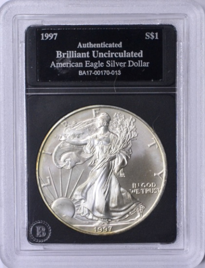 1997 UNCIRCULATED SILVER EAGLE in HOLDER