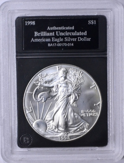 1998 UNCIRCULATED SILVER EAGLE in HOLDER