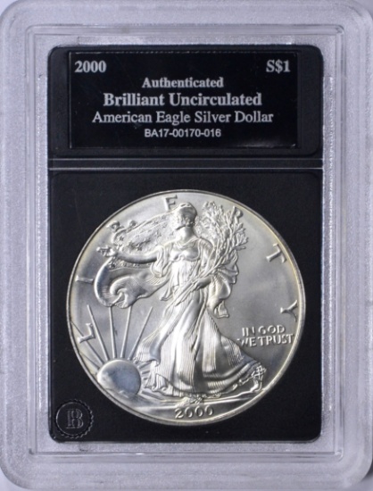 2000 UNCIRCULATED SILVER EAGLE in HOLDER