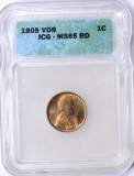1909 VDB LINCOLN CENT - ICG MS65 RED