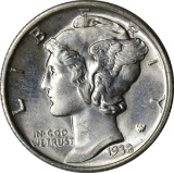 1938-D MERCURY DIME - UNCIRCULATED with FULL BANDS