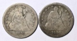 TWO (2) SEATED LIBERTY QUARTERS - 1856 and 1876-S