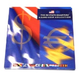 THE 50 STATE QUARTERS & EURO COIN COLLECTION - ISSUED by the U.S. MINT