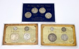 THREE (3) SETS of SILVER COINS in PLASTIC CASES