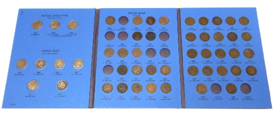 NEAR COMPLETE SET of FLYING EAGLE & INDIAN HEAD CENTS - 49 COINS