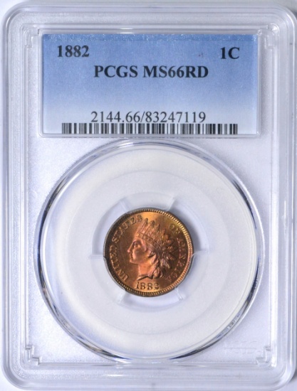 1882 INDIAN HEAD CENT - PCGS MS66 RED