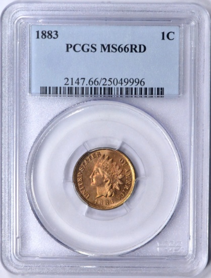 1883 INDIAN HEAD CENT - PCGS MS66 RED