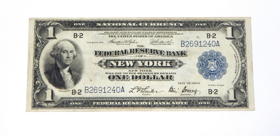 1914 $1 NATIONAL CURRENCY - FEDERAL RESERVE BANK of NEW YORK