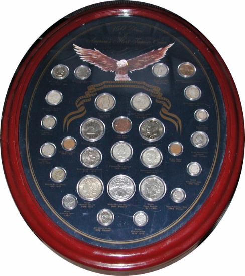 LARGE FRAMED U.S. COIN DISPLAY