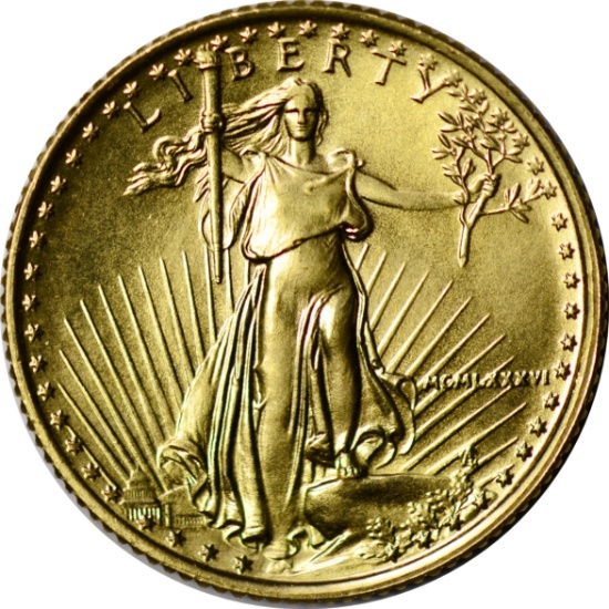 1986 $5 GOLD LIBERTY - 1/10 OZ FINE GOLD - UNCIRCULATED