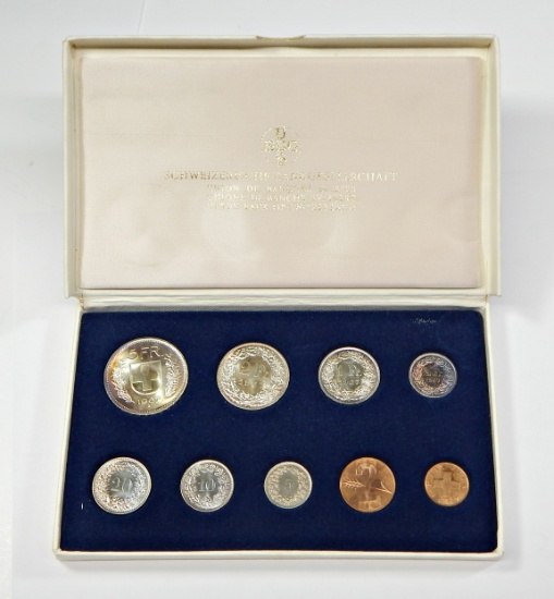 1967 UNION BANK of SWITZERLAND 9 COIN UNCIRCULATED SET