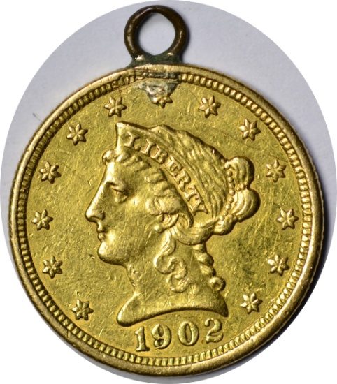 1902 $2.50 LIBERTY HEAD GOLD PIECE - SOLDERED