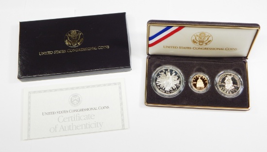 1989 CONGRESSIONAL 3-PIECE PROOF SET - WITH $5 GOLD PIECE