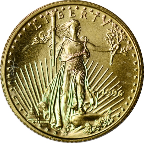 1996 $5 GOLD EAGLE - 1/10 TROY OUNCES