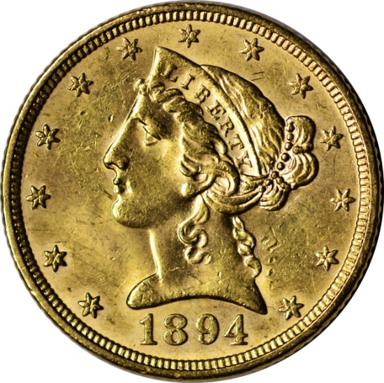 1894 LIBERTY HEAD $5 GOLD PIECE