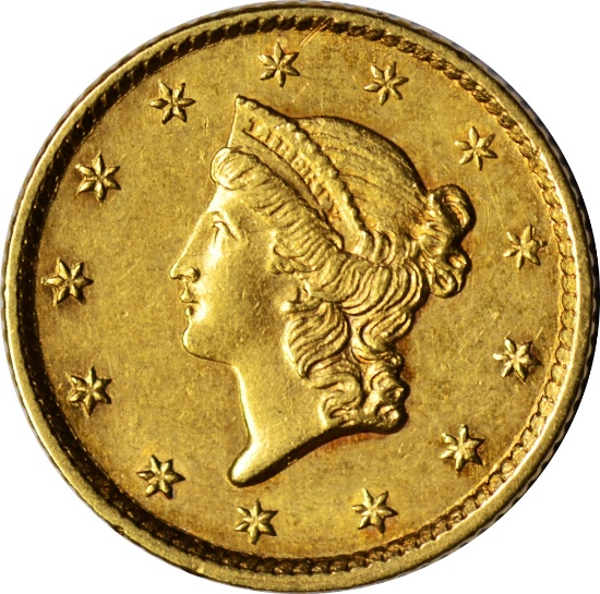 1854 LIBERTY HEAD $1 GOLD PIECE