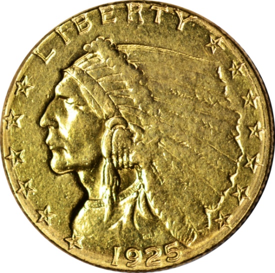 1925-D INDIAN HEAD $2.50 GOLD PIECE