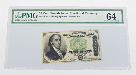 FOURTH ISSUE 50 CENT FRACTIONAL NOTE - FR# 1379 - PMG 64