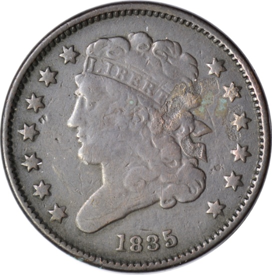 1835 HALF CENT