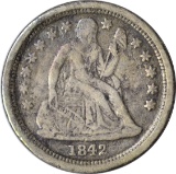 1842-O SEATED LIBERTY DIME