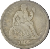 1865-S SEATED LIBERTY DIME - TOUGH DATE