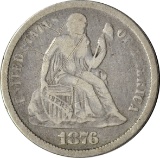 1876-CC SEATED LIBERTY DIME
