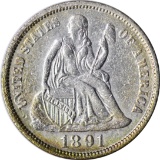 1891 SEATED LIBERTY DIME