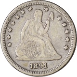 1891-S SEATED LIBERTY QUARTER