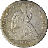 1867-S SEATED LIBERTY HALF