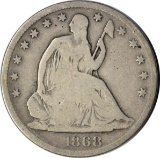 1868-S SEATED LIBERTY HALF